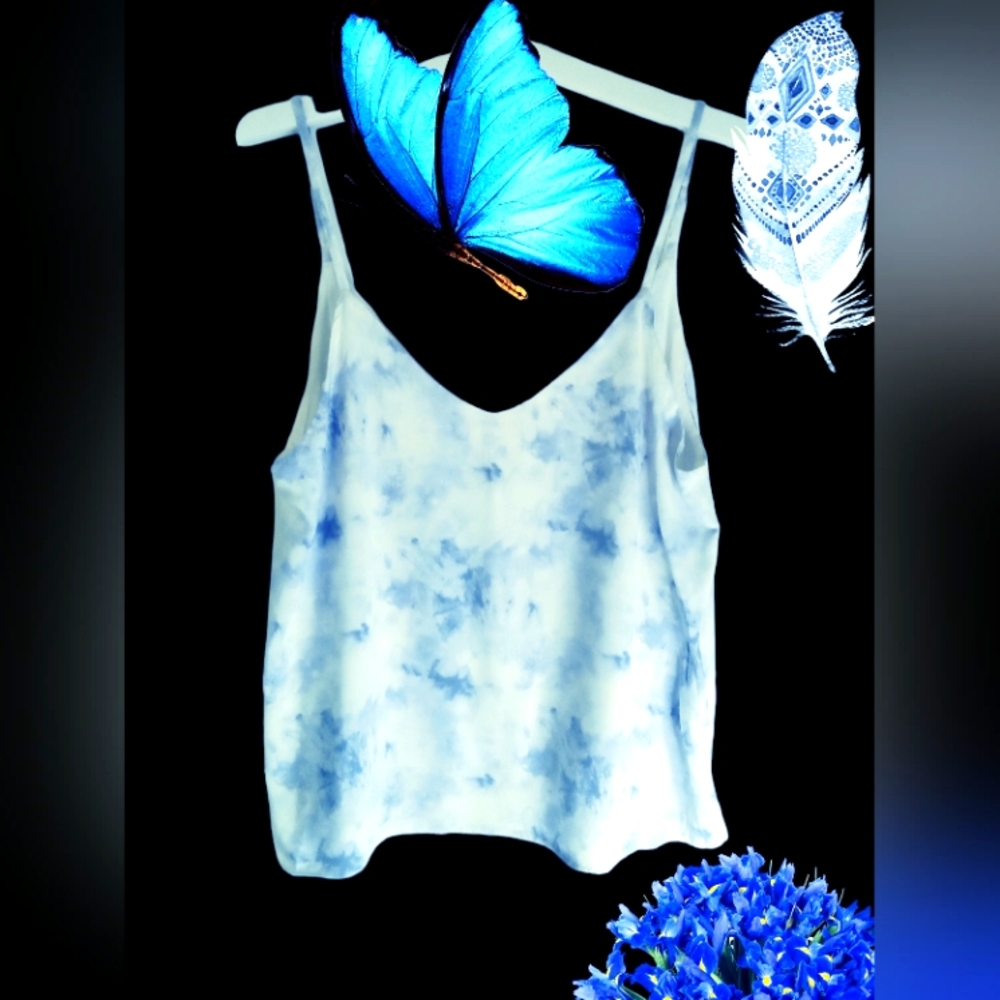 DOUBLE ZERO BLUE TIE-DYE L CAMISOLE BLUE/WHITE LINING - Picture 2 of 8